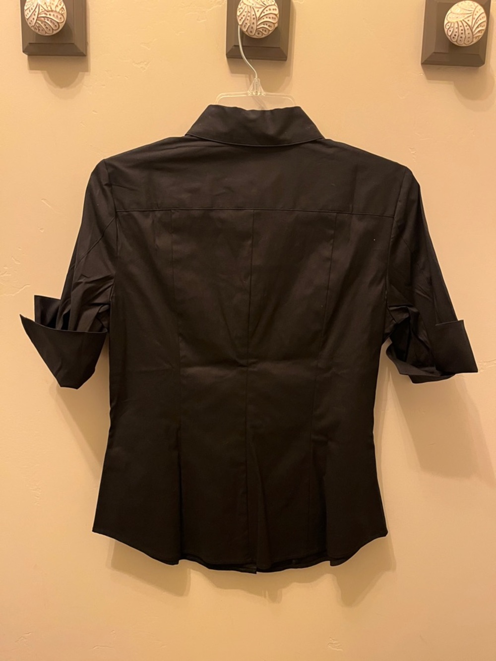 WHITE HOUSE/BLACK MARKET Short-Sleeve Button-Down Shirt - BLACK - SIZE 6 - Picture 4 of 11